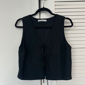 Abercrombie&Fitch Linen Blend Front Tie Top